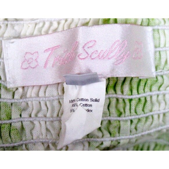 Trish Scully 2pc Outfit Sz 6 Tank Top Pants Lime Summer Shirred Neck Fruit Tent - Picture 15 of 16